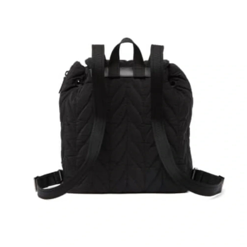 kate spade Quilted Leaf-Pattern Black Backpack